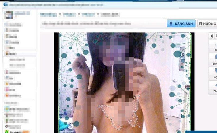 Hình ảnh phản cảm trên blog cá nhân của một hotgirl có tên M.H.